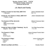 Continuo Collective of the South - Music of J.S. Bach & Sons Program